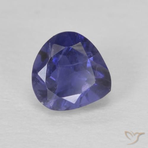 0.28 ct Blue Iolite Stone, Natural Iolite in Pear Facet Shape for Sale