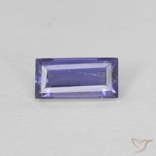 0.19 ct Baguette Cut Iolite, 4.9 x 2.4 mm From Madagascar, Photo A