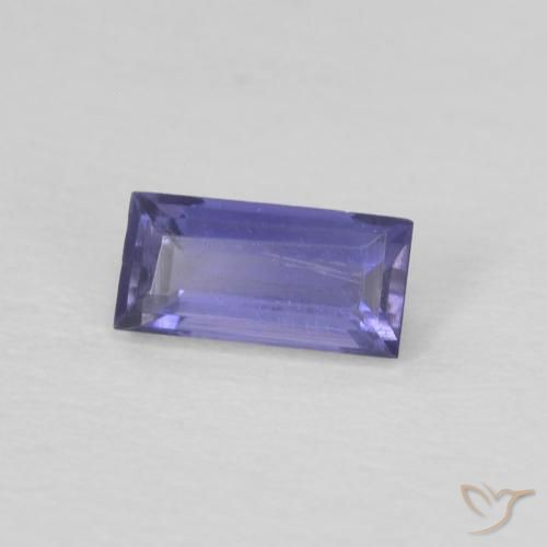 0.19 ct Blue Iolite Stone, Natural Iolite in Baguette Facet Shape for Sale