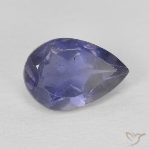 0.36 ct Blue Iolite Stone, Natural Iolite in Pear Facet Shape for Sale