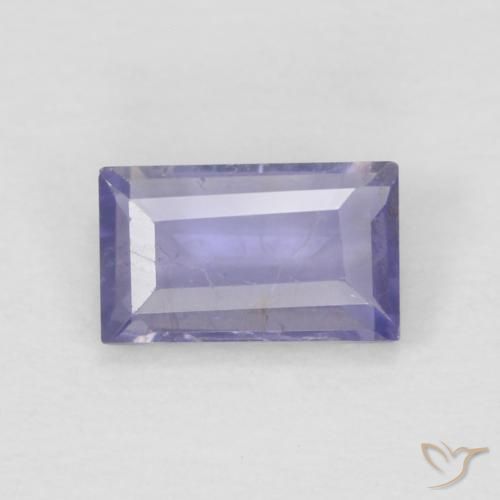 0.24ct Natural Dark Bluish Purple Iolite, Baguette, VS