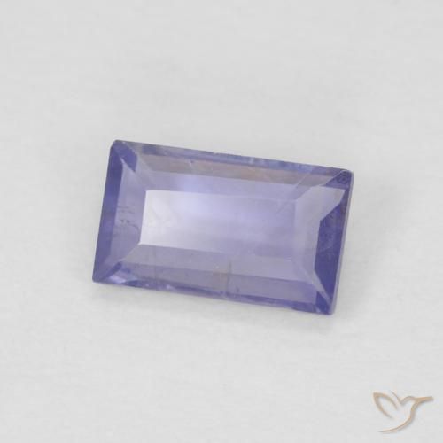 0.24 ct Violet Iolite Stone, Natural Iolite in Baguette Facet Shape for Sale