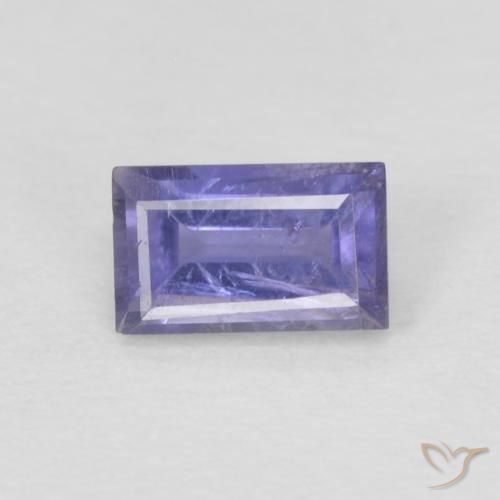 0.29ct Natural Deep Purple Iolite, Baguette, VS-SI