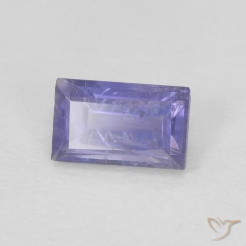 0.29 ct Violet Iolite Stone, Natural Iolite in Baguette Facet Shape for Sale