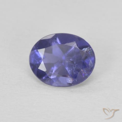 0.30 ct Violet Iolite Stone, Natural Iolite in Oval Facet Shape for Sale