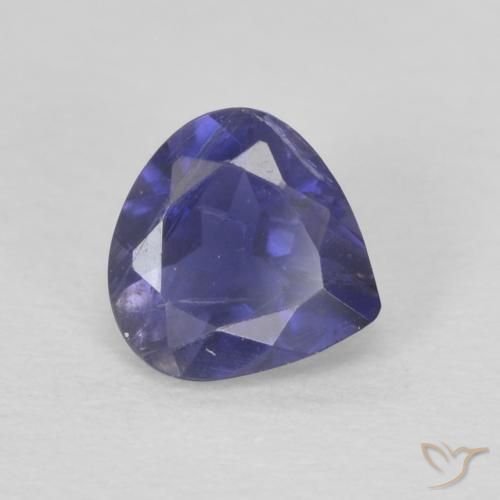 0.37 ct Blue Iolite Stone, Natural Iolite in Pear Facet Shape for Sale