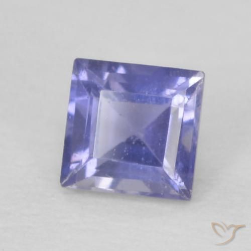0.14 ct Blue Iolite Stone, Natural Iolite in Square Facet Shape for Sale