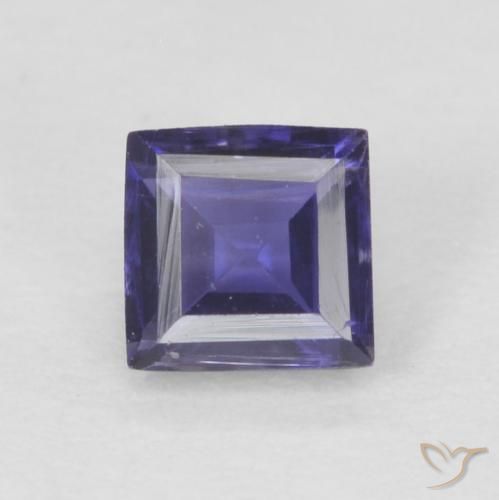 0.23 ct Violet Iolite Gemstone, Iolite Gem in Square Facet Shape for Sale.