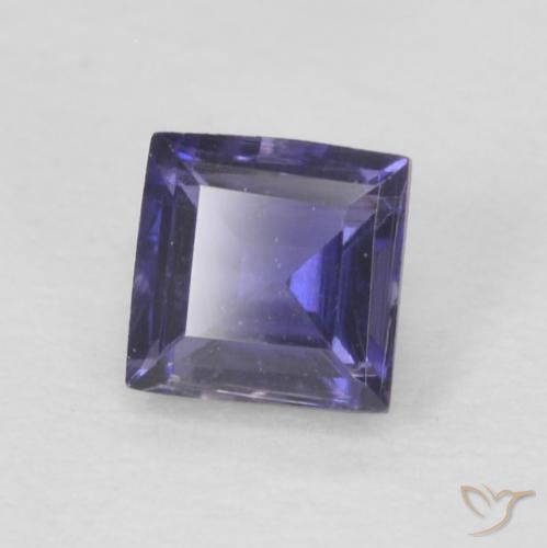0.23 ct Violet Iolite Stone, Natural Iolite in Square Facet Shape for Sale