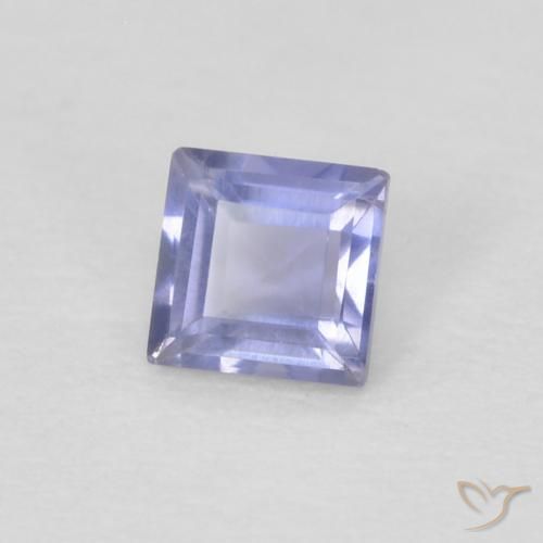 0.12 ct Violet Iolite Stone, Natural Iolite in Square Facet Shape for Sale