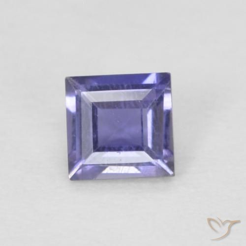 Iolite carrée de 0,13 ct, 3,1 x 3,1 mm de Madagascar, Photo A