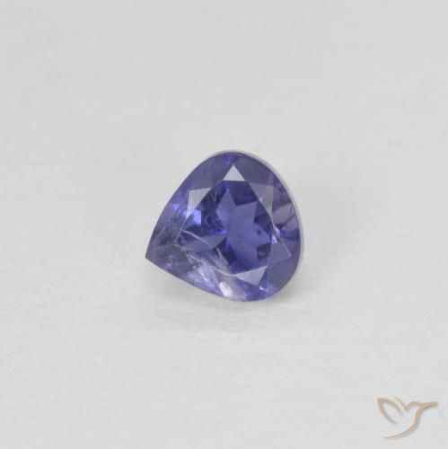 0.27ct Natural Dark Bluish Purple Iolite, Pear Shape, VS