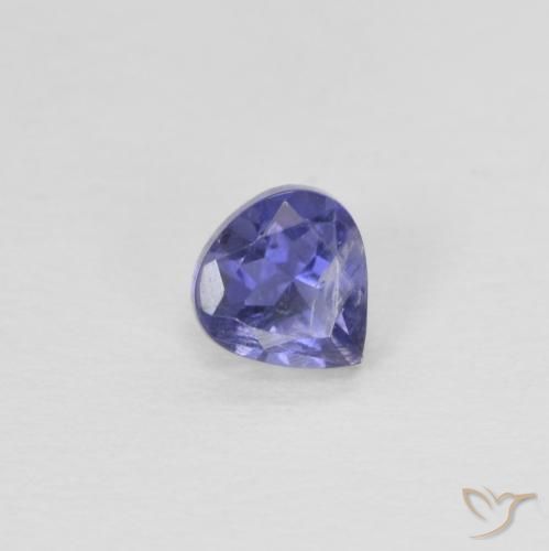 0.27 ct Violet Iolite Stone, Natural Iolite in Pear Facet Shape for Sale