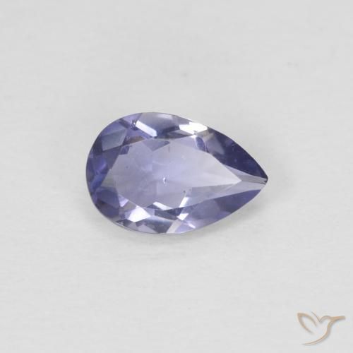 0.35 ct Violet Iolite Stone, Natural Iolite in Pear Facet Shape for Sale
