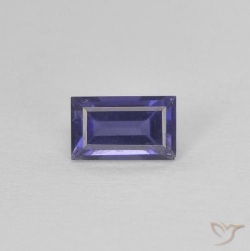 0.33ct Natural Dark Bluish Purple Iolite, Baguette, VS