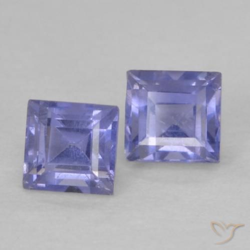 0.22 ctw Violet Iolite Stones, Natural Iolite in Square Facet Shape for Sale