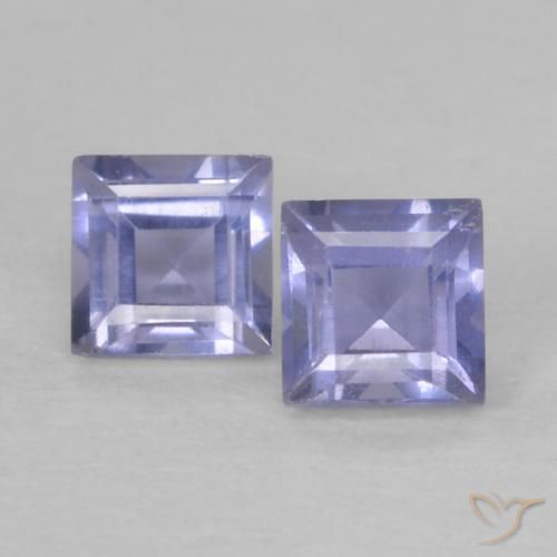 0.21ctw Natural Dark Bluish Purple Iolite, Square, VS
