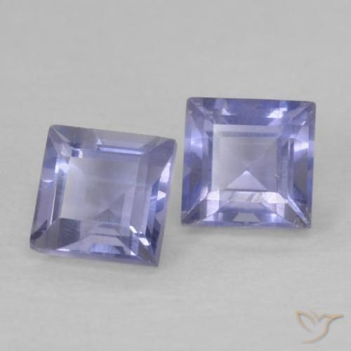 0.21 ctw Violet Iolite Stones, Natural Iolite in Square Facet Shape for Sale