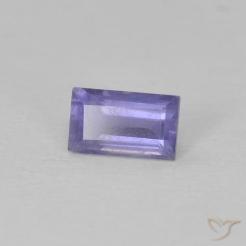 0.28 ct Violet Iolite Stone, Natural Iolite in Baguette Facet Shape for Sale