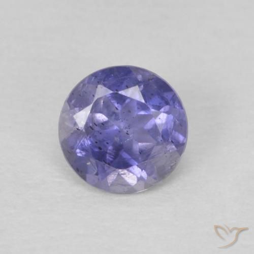 0.25ct Natural Dark Bluish Purple Iolite, Round, VS