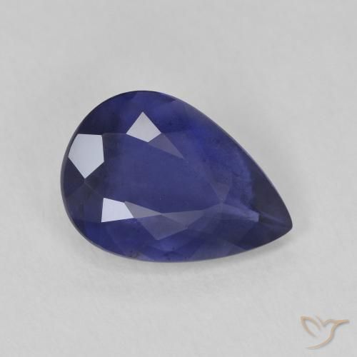 1.81 ct Blue Iolite Stone, Natural Iolite in Pear Facet Shape for Sale