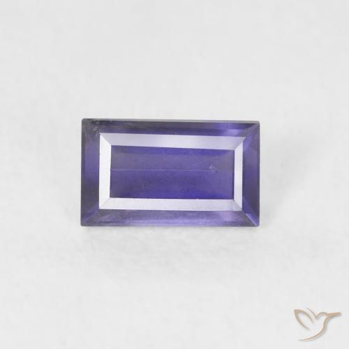 0.26ct Natural Dark Bluish Purple Iolite, Baguette, VS-SI