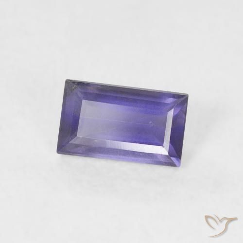 0.26 ct Violet Iolite Stone, Natural Iolite in Baguette Facet Shape for Sale