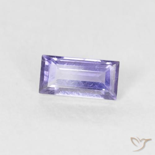 0.21 ct Violet Iolite Stone, Natural Iolite in Baguette Facet Shape for Sale