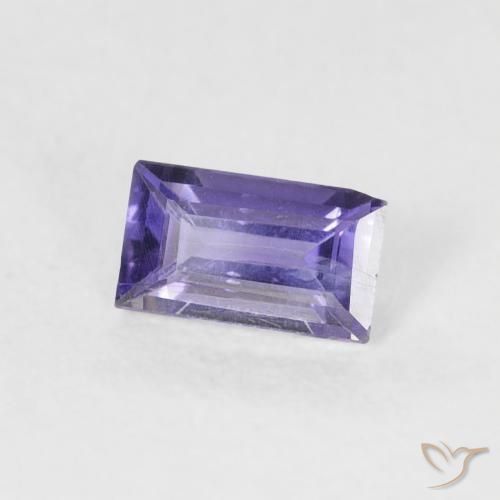 0.24 ct Violet Iolite Stone, Natural Iolite in Baguette Facet Shape for Sale