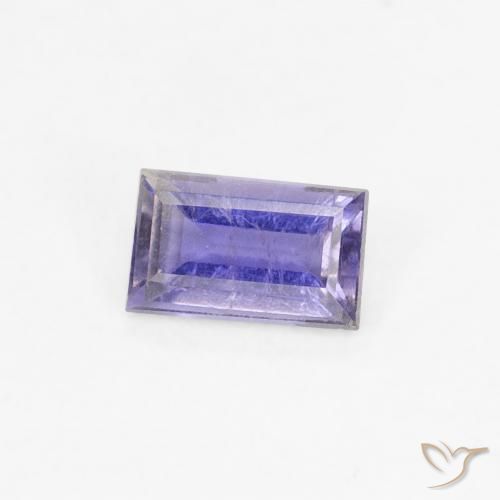 0.24 ct Blue Iolite Stone, Natural Iolite in Baguette Facet Shape for Sale