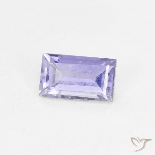 0.27 ct Violet Iolite Stone, Natural Iolite in Baguette Facet Shape for Sale