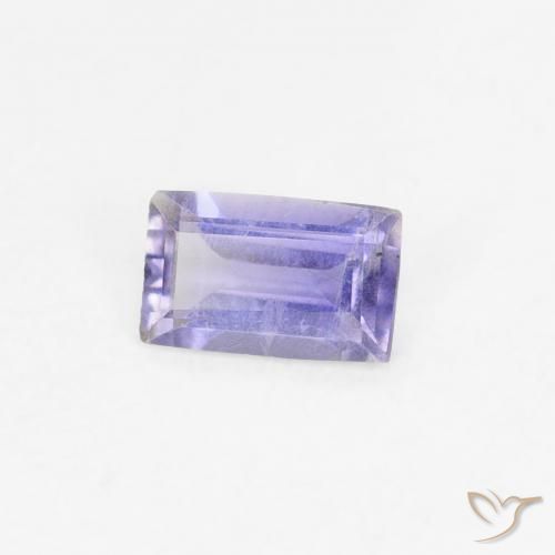 0.18 ct Violet Iolite Stone, Natural Iolite in Baguette Facet Shape for Sale