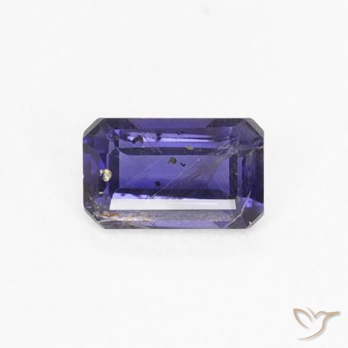0.25ct Natural Dark Blue Iolite, Emerald Cut, VS-SI