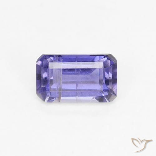 0.30ct Natural Intense Violet Blue Iolite, Emerald Cut, VS-SI