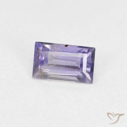 0.29 ct Violet Iolite Stone, Natural Iolite in Baguette Facet Shape for Sale