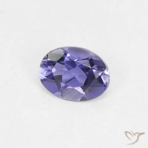 0.16 ct Violet Iolite Stone, Natural Iolite in Oval Facet Shape for Sale