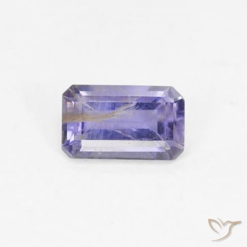 0.27ct Natural Silverish Blue Iolite, Emerald Cut, VS-SI