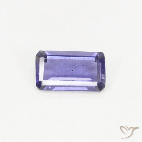 0.21ct Natural Dark Bluish Purple Iolite, Emerald Cut, VS-SI