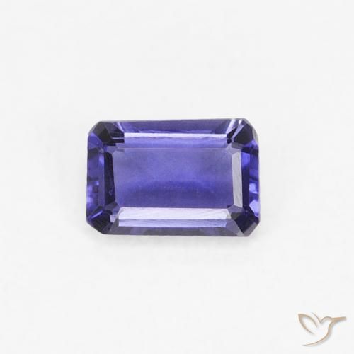 0.24ct Natural Dark Bluish Purple Iolite, Emerald Cut, VS