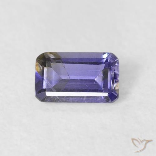 0.26ct Natural Eggplant Violet Iolite, Emerald Cut, VS