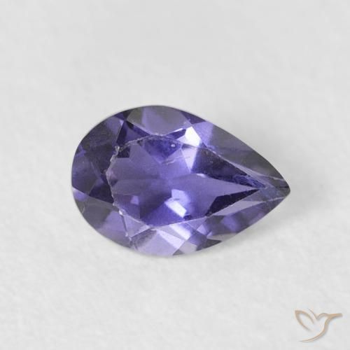 0.35ct Natural Eggplant Violet Iolite, Pear Shape, VS