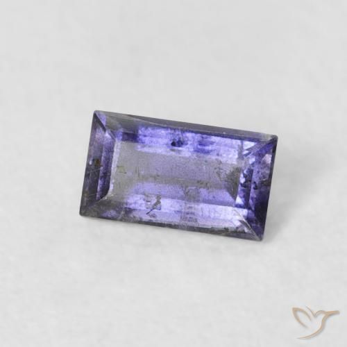 0.26 ct Violet Iolite Stone, Natural Iolite in Baguette Facet Shape for Sale