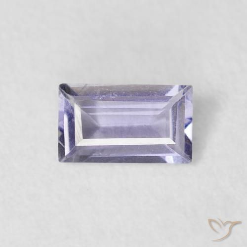 0.18ct Natural Very Light Pinkish Violet Iolite, Baguette, VS-SI