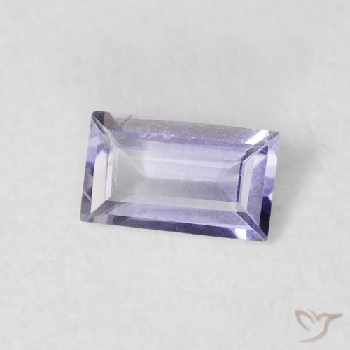 0.18 ct Violet Iolite Stone, Natural Iolite in Baguette Facet Shape for Sale