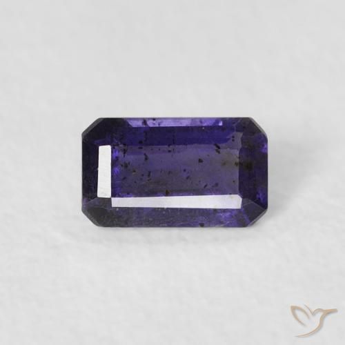 0.25ct Natural Eggplant Violet Iolite, Emerald Cut, VS-SI