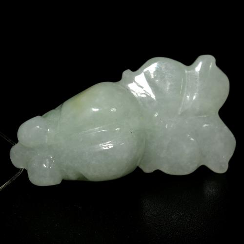 21.11 ct Green Jade Stone, Natural Jade in Carved Fish with Hole Shape for Sale