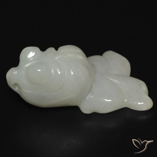 22.62 ct Green Jade Stone, Natural Jade in Carved Fish with Hole Shape for Sale