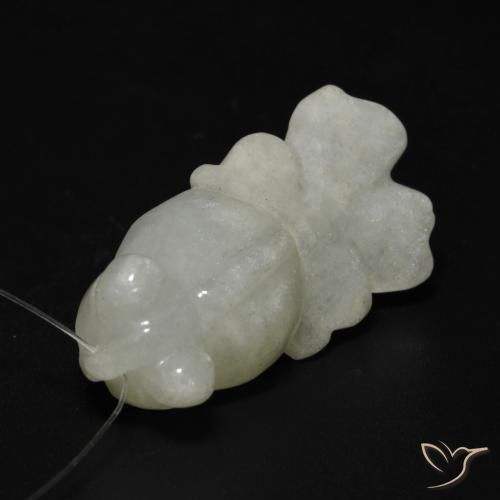 Jade Gemstone in 31.2 x 15.2 mm Size for Sale, Jade Stone in Medium Green Color