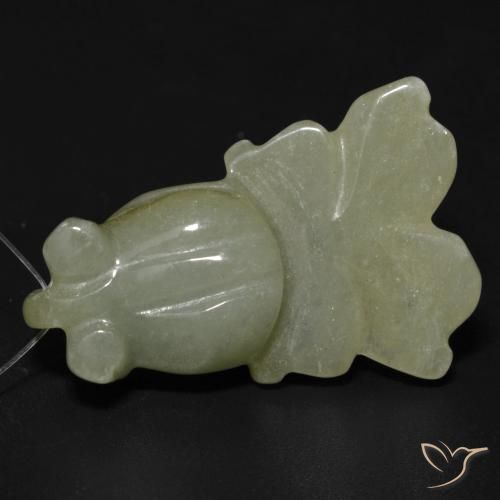 24.98ct Natural Yellowish Green Jade, Fancy, Translucent, Photo A