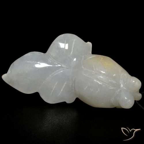 Jade Gemstone in 46.1 x 24.1 mm Size for Sale, Jade Stone in Grayish White Color